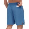 MoFiz Mens Swim Trunks 7 Inch Swim Shorts with Compression Liner Swimming Suits Board Shorts Surf Short Bathing Suit(Blue)