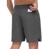 MoFiz Mens Swim Trunks 7 Inch Swim Shorts with Compression Liner Swimming Suits Board Shorts Surf Short Bathing Suit(Deep Grey)
