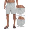 MoFiz Mens Swim Trunks 7 Inch Swim Shorts with Compression Liner Swimming Suits Board Shorts Surf Short Bathing Suit(Light Grey)