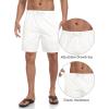 MoFiz Mens Swim Trunks 7 Inch Swim Shorts with Compression Liner Swimming Suits Board Shorts Surf Short Bathing Suit(White)