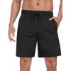 MoFiz Men’s Swim Trunks 9″ Quick Dry Mens Broad Beach Shorts Stretch Mens Swim Shorts(Black)