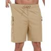 MoFiz Men’s Swim Trunks 9″ Quick Dry Mens Broad Beach Shorts Stretch Mens Swim Shorts(Khaki)