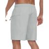 MoFiz Men’s Swim Trunks 9″ Quick Dry Mens Broad Beach Shorts Stretch Mens Swim Shorts(Light Grey)
