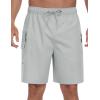 MoFiz Men’s Swim Trunks 9″ Quick Dry Mens Broad Beach Shorts Stretch Mens Swim Shorts(Light Grey)