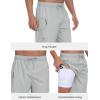 MoFiz Men’s Swim Trunks 9″ Quick Dry Mens Broad Beach Shorts Stretch Mens Swim Shorts(Light Grey)