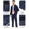 MoFiz Men’s Tracksuits Set Full Zip Running Sweatsuit For Men Long Sleeve Causal 2 Piece Outfits Jogging Suits Navy Blue L