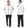 MoFiz Men’s Tracksuits Set Long Sleeve Causal Full Zip Running Sports Sweatsuit For Men 2 Piece Outfits(Aa-white&black)