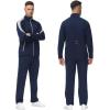 MoFiz Men’s Tracksuits Set Long Sleeve Causal Full Zip Running Sports Sweatsuit For Men 2 Piece Outfits(Ad-navy&gray)