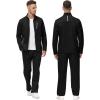 MoFiz Men’s Tracksuits Set Long Sleeve Causal Full Zip Running Sports Sweatsuit For Men 2 Piece Outfits(B-black)
