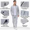 MoFiz Men’s Tracksuits Set Long Sleeve Causal Full Zip Running Sports Sweatsuit For Men 2 Piece Outfits(B-grey)