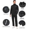 MoFiz Men’s Tracksuits Set Long Sleeve Causal Full Zip Running Sports Sweatsuit For Men 2 Piece Outfits(Black Set)