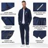 MoFiz Men’s Tracksuits Set Long Sleeve Causal Full Zip Running Sports Sweatsuit For Men 2 Piece Outfits(B-navy)