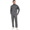 MoFiz Men’s Tracksuits Set Long Sleeve Causal Full Zip Running Sports Sweatsuit For Men 2 Piece Outfits(Dark Grey Set)