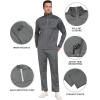MoFiz Men’s Tracksuits Set Long Sleeve Causal Full Zip Running Sports Sweatsuit For Men 2 Piece Outfits(Dark Grey Set)