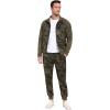 MoFiz Men’s Tracksuits Set Long Sleeve Causal Full Zip Running Sports Sweatsuit For Men 2 Piece Outfits(D-camo-green-set)