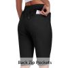 MoFiz Womens 13″ Knee Length Hiking Shorts Quick Dry Water Resistant Athletic Travel Golf Bermuda Shorts with 3 Pockets(A01-black)