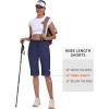 MoFiz Womens 13″ Knee Length Hiking Shorts Quick Dry Water Resistant Athletic Travel Golf Bermuda Shorts with 3 Pockets(A02-navy Blue)