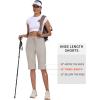 MoFiz Womens 13″ Knee Length Hiking Shorts Quick Dry Water Resistant Athletic Travel Golf Bermuda Shorts with 3 Pockets(A03-light Khaki)