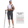 MoFiz Womens 13″ Knee Length Hiking Shorts Quick Dry Water Resistant Athletic Travel Golf Bermuda Shorts with 3 Pockets(A04-dark Gray)