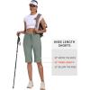 MoFiz Womens 13″ Knee Length Hiking Shorts Quick Dry Water Resistant Athletic Travel Golf Bermuda Shorts with 3 Pockets(A05-gray Green)