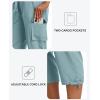 MoFiz Women’s Cargo Capris Pants Loose Fit Casual Hiking Pants Lightweight Quick Dry Travel Summer Pants for Women(Grey Blue)