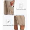 MoFiz Women’s Cargo Capris Pants Loose Fit Casual Hiking Pants Lightweight Quick Dry Travel Summer Pants for Women(Khaki)
