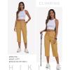 MoFiz Women’s Cargo Capris Pants with 6 Pockets Lightweight Cotton Hiking Casual Travel Summer Capri Pants for Women(Golden)