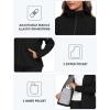 MoFiz Women’s Fleece Lined Softshell Jacket Hooded Windproof Lightweight Insulated Jacket Full Zip Warm Coat(Black)