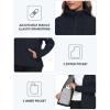 MoFiz Women’s Fleece Lined Softshell Jacket Hooded Windproof Lightweight Insulated Jacket Full Zip Warm Coat(Navy)