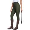 MoFiz Women’s Horse Riding Pants Full Seat Silicon Knee-Patch Equestrian Breeches Horseback Schooling Tights Zipper Pockets(Army Green)