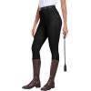 MoFiz Women’s Horse Riding Pants Full Seat Silicon Knee-Patch Equestrian Breeches Horseback Schooling Tights Zipper Pockets(Black)