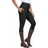 MoFiz Women’s Horse Riding Pants Full Seat Silicon Knee-Patch Equestrian Breeches Horseback Schooling Tights Zipper Pockets(Dark Grey)