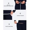 MoFiz Women’s Pajama Set Lounge Sets Long Sleeve Sleepwear Soft 2 Piece Pjs with Pockets Solid Pants Navy Blue M