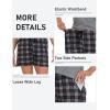 MoFiz Womens Pajamas 2 Piece Short Sleeve Sleepwear Set Summer Soft Pajamas Set Casual Lounge Sets Plaid M
