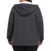 MoFiz Womens Plus Size Fleece Zip Up Hoodie Jacket Sherpa Lined Warm Coat Hooded Sweatshirts(Black-grey)