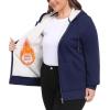 MoFiz Womens Plus Size Fleece Zip Up Hoodie Jacket Sherpa Lined Warm Coat Hooded Sweatshirts(Blue)