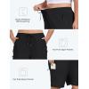 MoFiz Women’s Plus Size Shorts Hiking Cargo Shorts Quick Dry Golf Active Shorts Lightweight Summer Shorts with Pockets(Black)