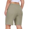 MoFiz Women’s Plus Size Shorts Hiking Cargo Shorts Quick Dry Golf Active Shorts Lightweight Summer Shorts with Pockets(Grey Khaki)