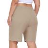 MoFiz Women’s Plus Size Shorts Hiking Cargo Shorts Quick Dry Golf Active Shorts Lightweight Summer Shorts with Pockets(Khaki)
