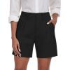 MoFiz Women’s Shorts Summer Dressy Elastic High Waisted Business Casual Work Shorts with Pockets(Black)
