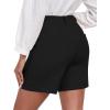 MoFiz Women’s Shorts Summer Dressy Elastic High Waisted Business Casual Work Shorts with Pockets(Black)