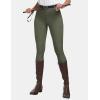 MoFiz Women’s Silicone Full Seat Horse Riding Pants Zipper Pockets Equestrian Breeches Riding Tights(Grayish Green)