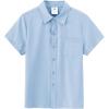 MoFiz Boys Short Sleeve Button Down Shirts Collared Beach Shirt(Light Blue)