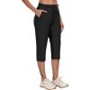 MoFiz Capri Pants for Women Lightweight Ice Cool Capris for Women Casual Summer with Zipper Pockets(D02-black)