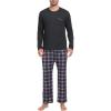 MoFiz Men’s Christmas Pajamas Set Long Sleeve Sleepwear Plaid Pants with Pockets Comfortable Lightweight Pj’s Sleep SetsXXX-Large