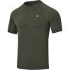 MoFiz Men’s Short Sleeve Rash Guard, UPF50+ UV Sun Protection Tee Quick Dry Swimming Shirts Army Green XL