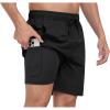 MoFiz Men’s Swim Trunks 9″ Quick Dry Mens Broad Beach Shorts Stretch Mens Swim Shorts(Black)