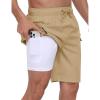 MoFiz Men’s Swim Trunks 9″ Quick Dry Mens Broad Beach Shorts Stretch Mens Swim Shorts(Khaki)