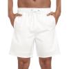 MoFiz Men’s Swim Trunks 9″ Quick Dry Mens Broad Beach Shorts Stretch Mens Swim Shorts(White)