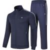 MoFiz Men’s Tracksuits Set Full Zip Running Sweatsuit For Men Long Sleeve Causal 2 Piece Outfits Jogging Suits Navy Blue L